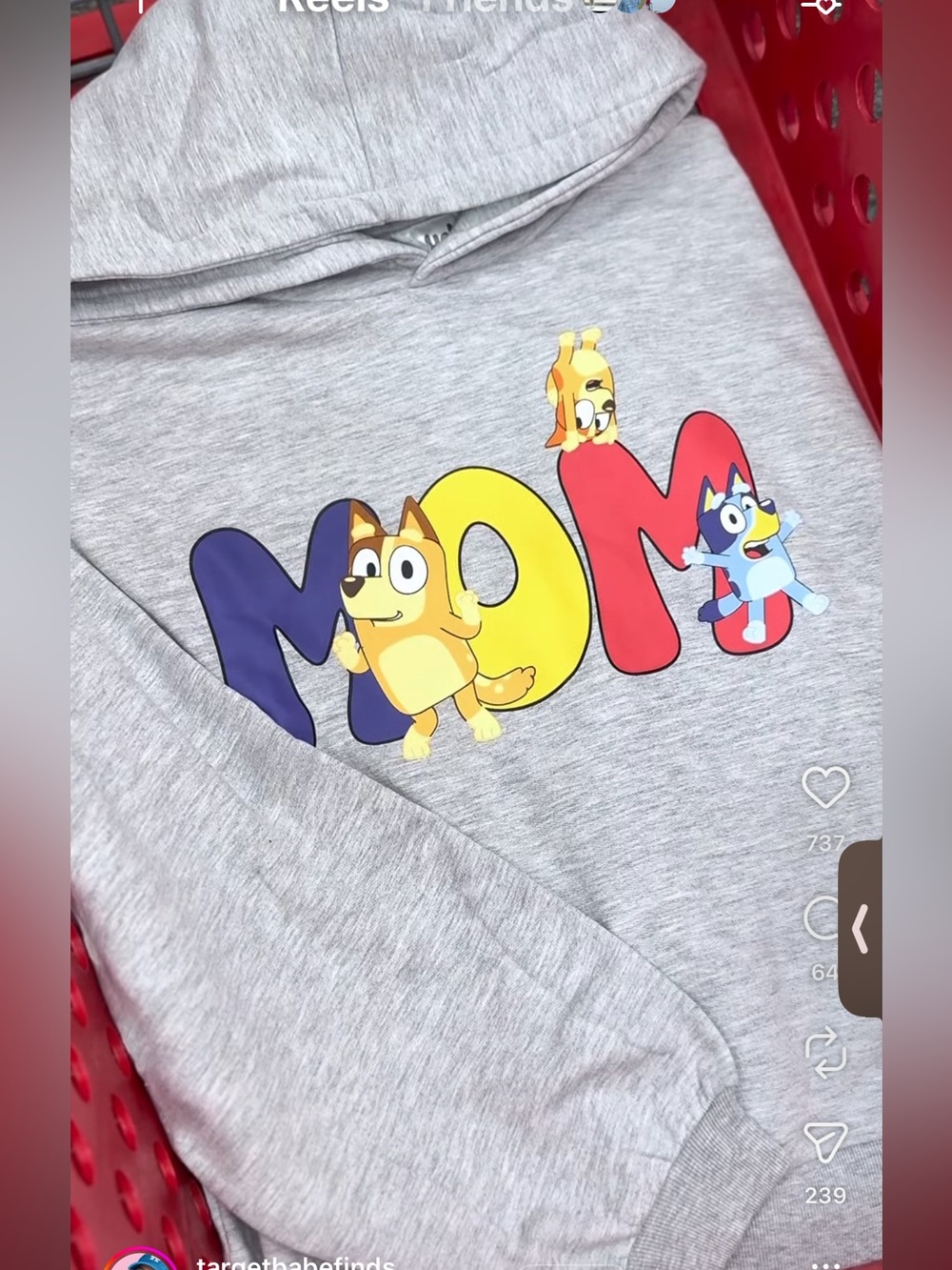NWT Bluey 'MOM' Graphic Hoodie- Size M . Cute and soft. Perfect for moms!